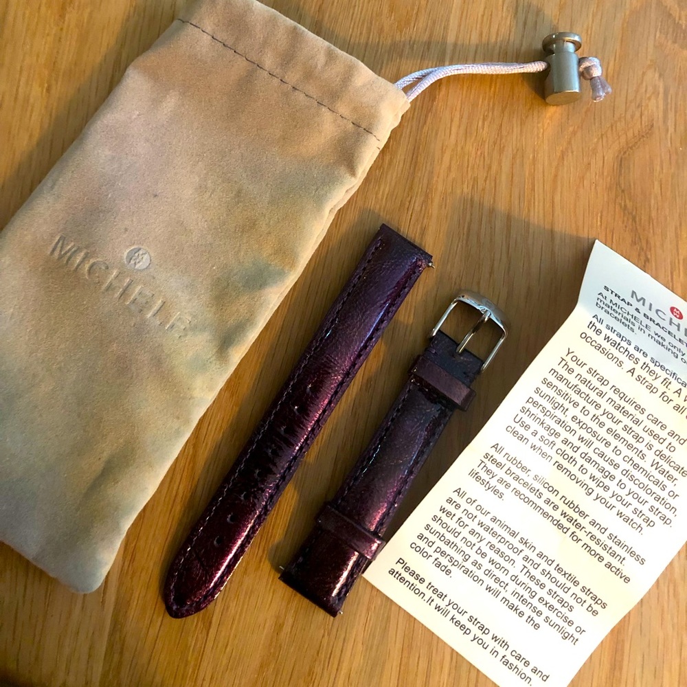 Michele watch leather band - brand new